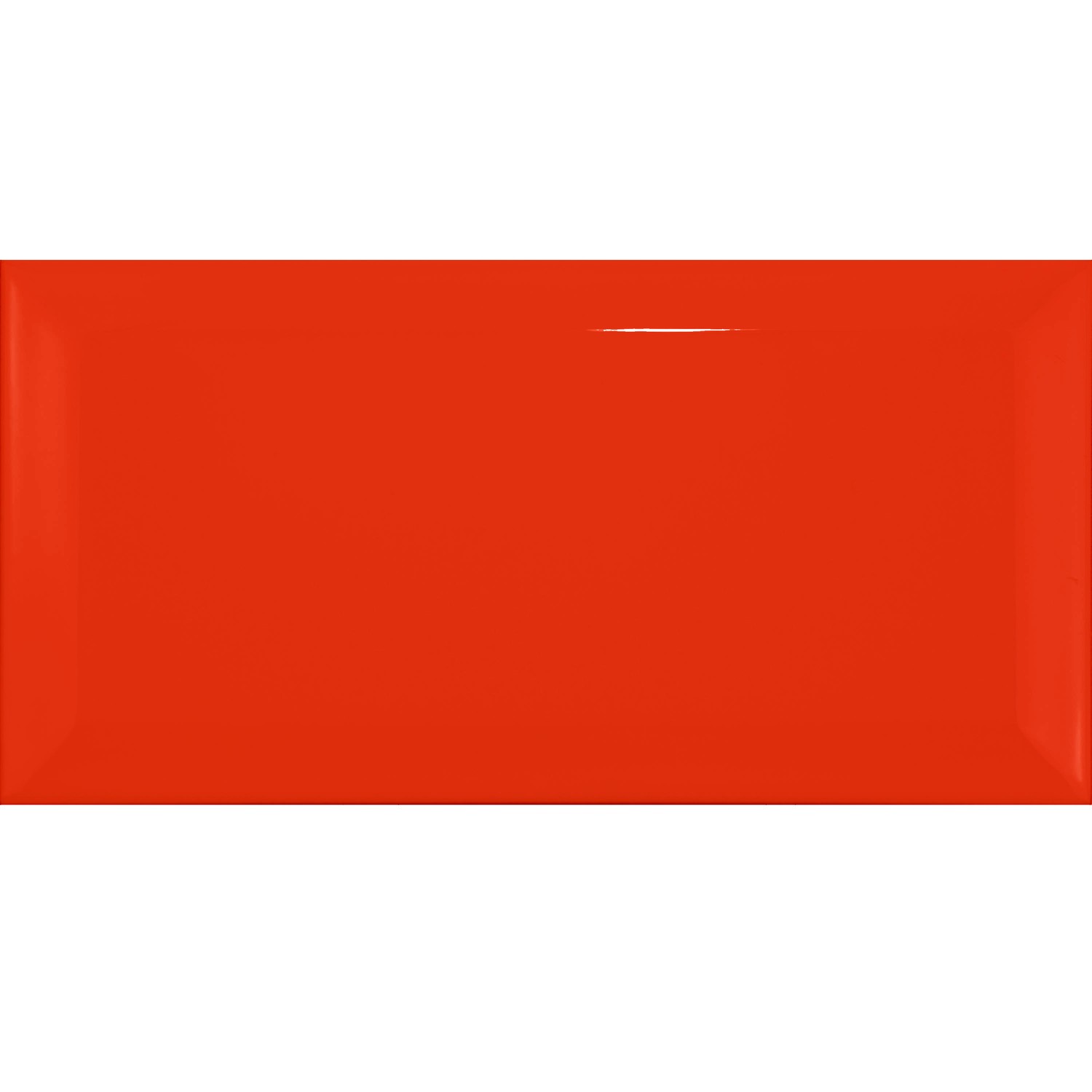 Metro laatta Punainen Kimaltelevaa 7,5x15 cm Fasetilla Pitcox Rojo