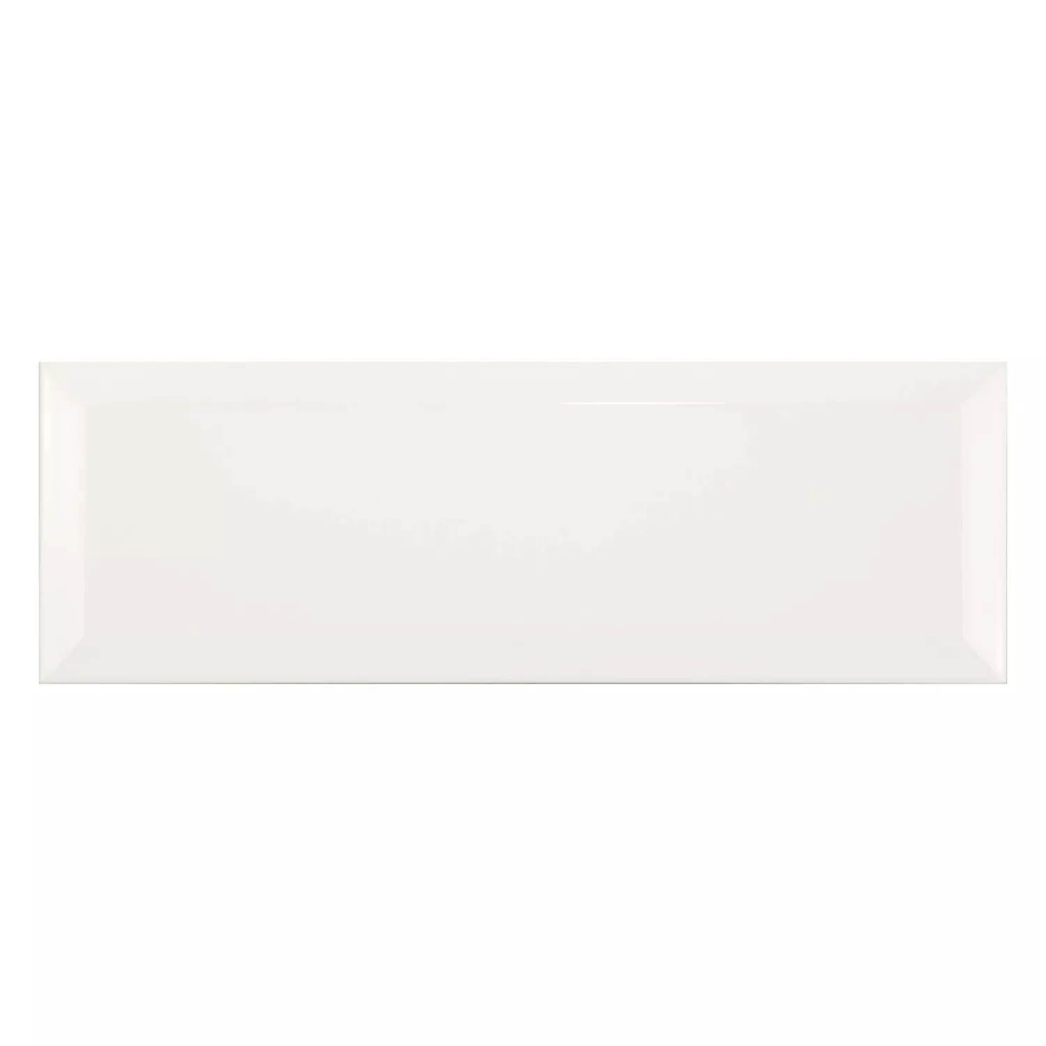 Metro laatta Valkoinen Kimaltelevaa 10x30 cm Fasetilla El Paso Blanco