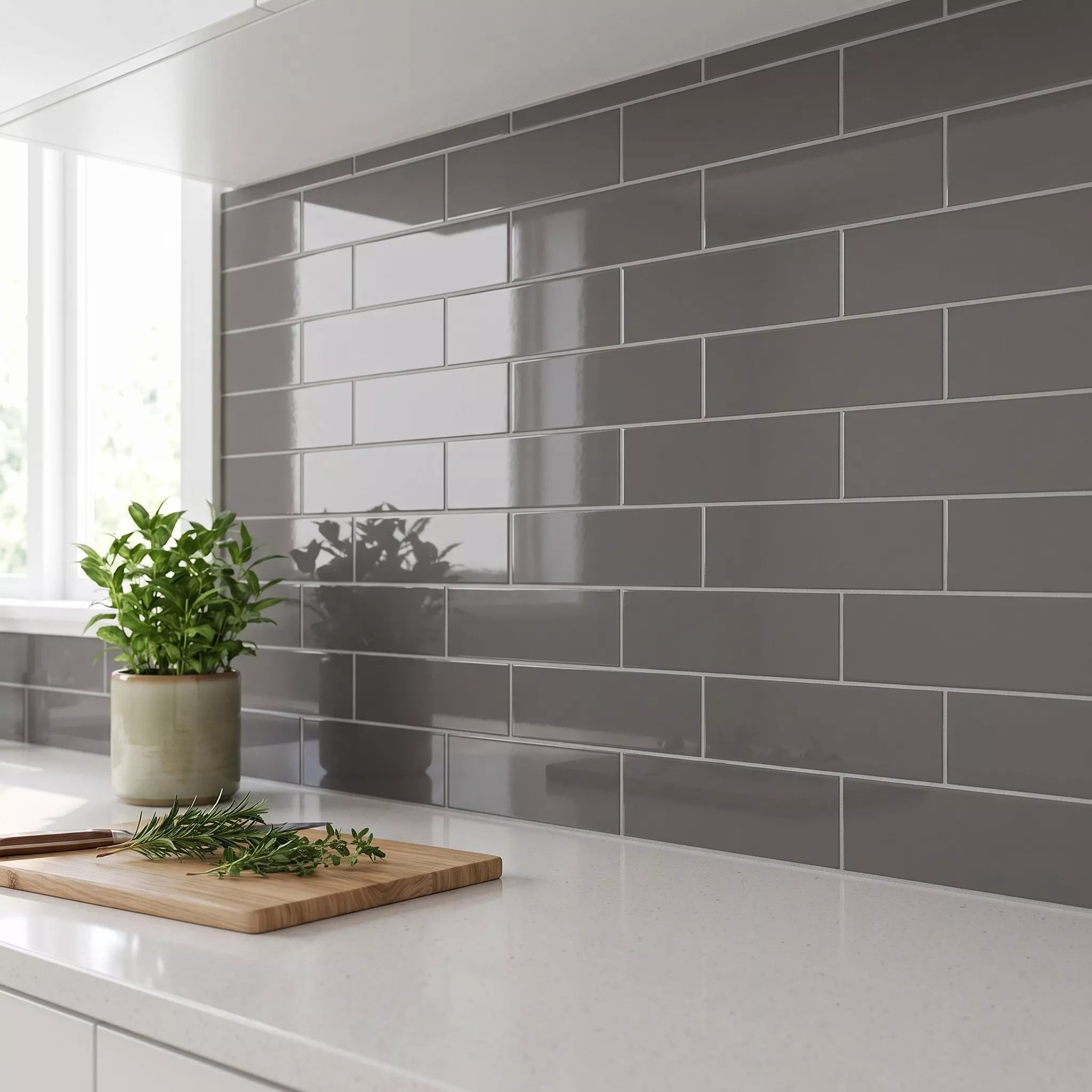 Metro laatta Harmaa Kimaltelevaa 7,5x30 cm Ilman Fasettia Swissland Marengo