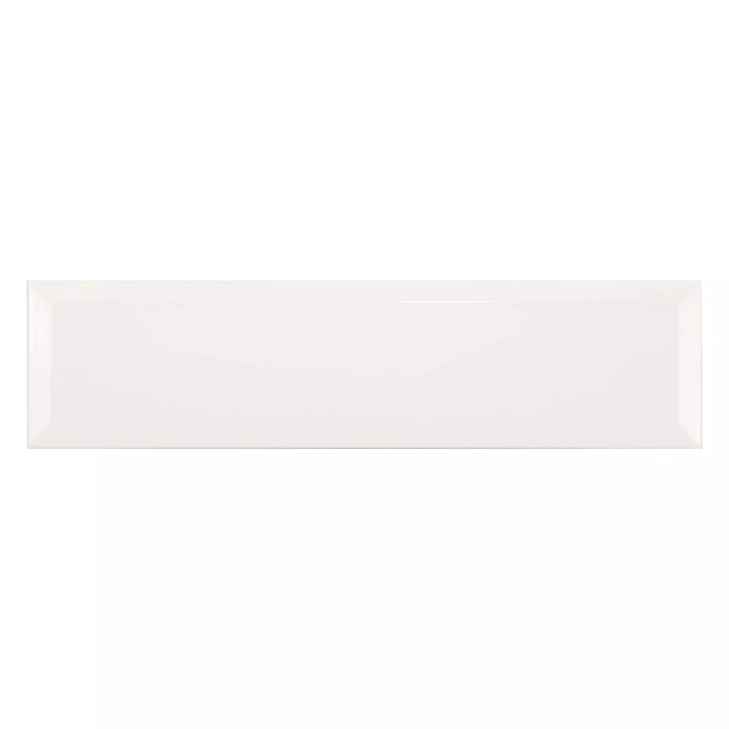 Metro laatta Valkoinen Kimaltelevaa 7,5x30 cm Fasetilla Freiberg Blanco