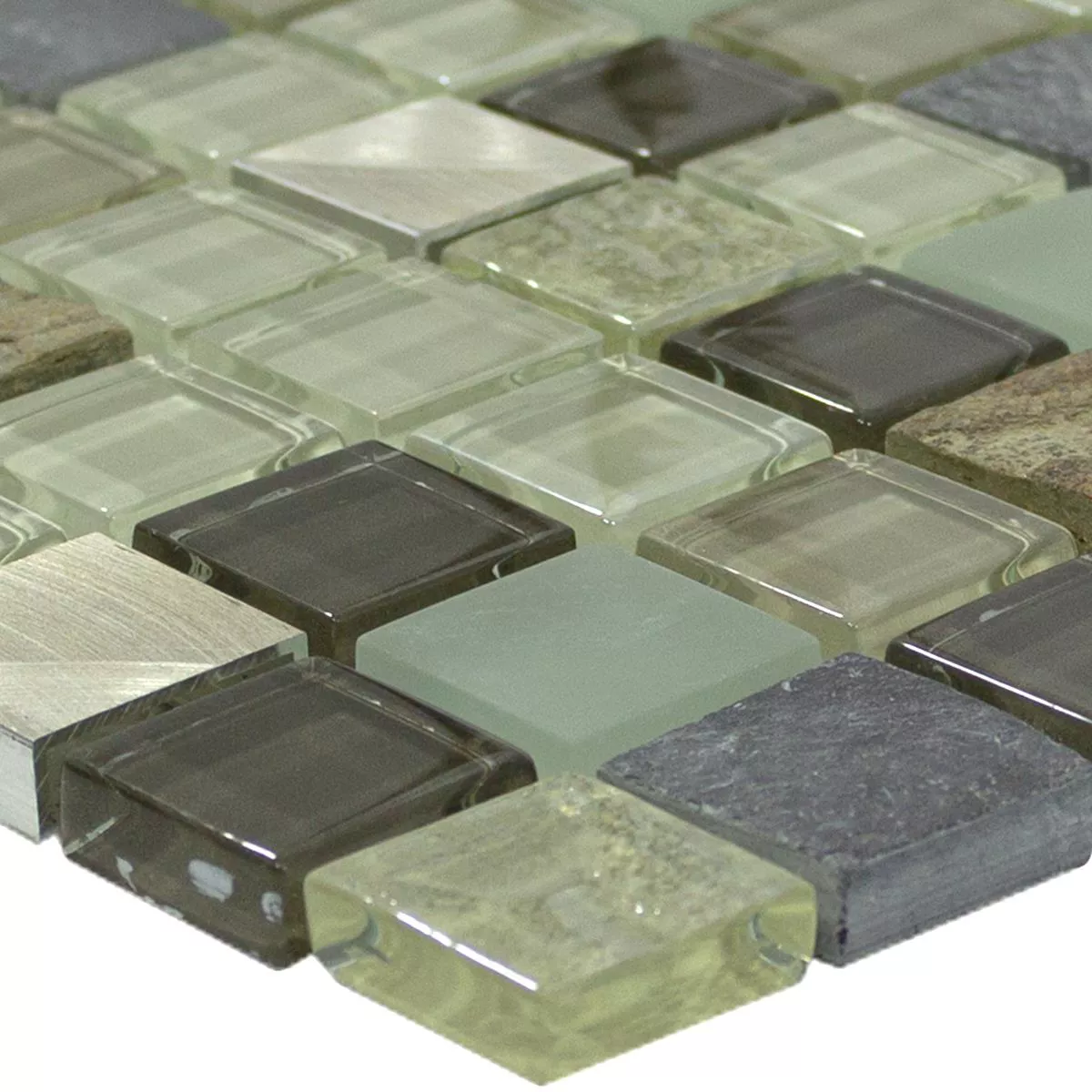 Lasi Luonnonkivi Alumiini Mosaiikki Laatta Konoha Beige Ruskea