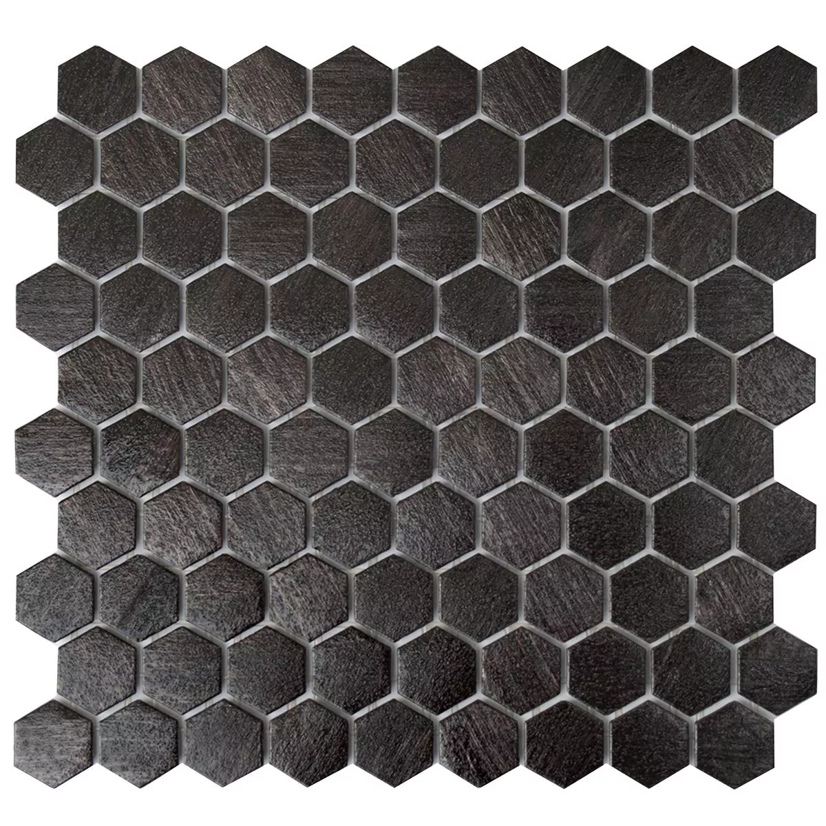 Lasimosaiikki Laatat Trend-Vi Hexagonal 2104 Antrasiitti