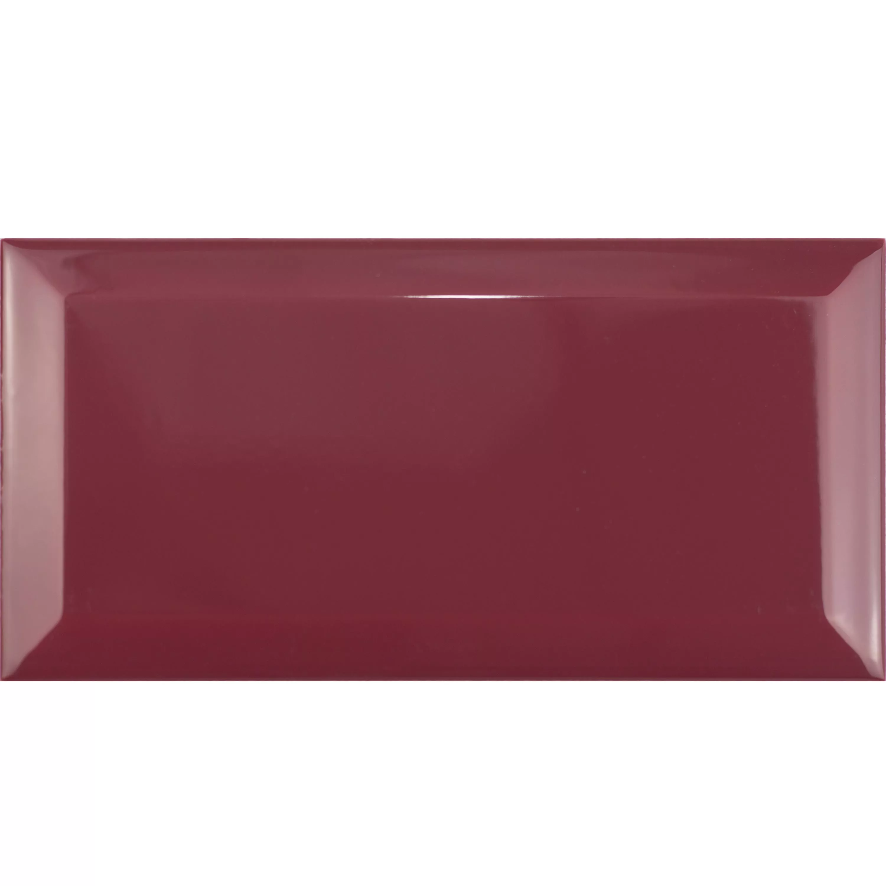 Metro Seinä Tiilet Brussel Fasetilla 10x20x0,7cm Rojo Burdeos