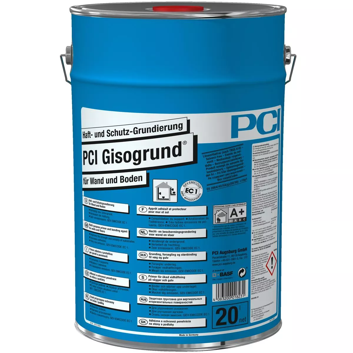 PCI Gisogrund Haft- und Schutzgrundierung Blau 20 Liter PCI Gisogrund Haft- und Schutzgrundierung Blau 20 Liter