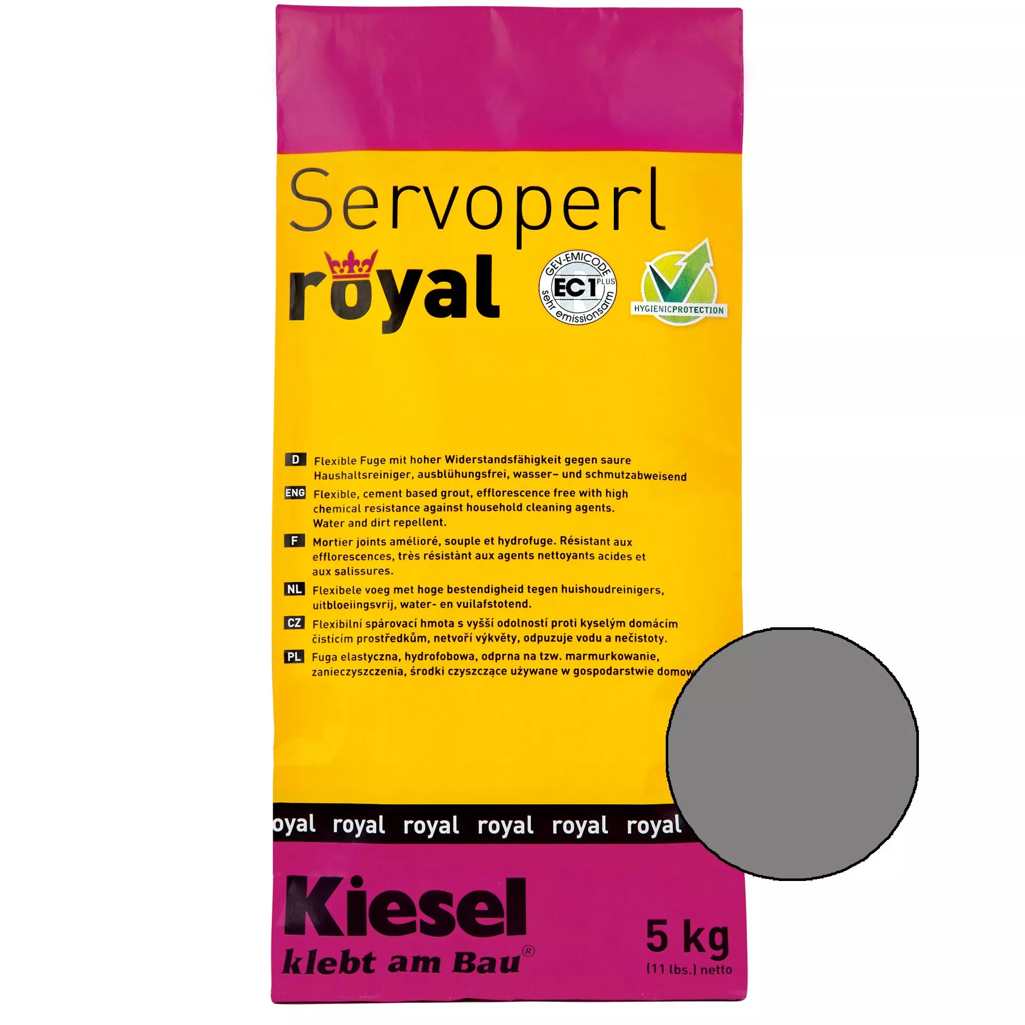 Kiesel Servoperl royal - saumaseos - 5 kg keskiharmaa