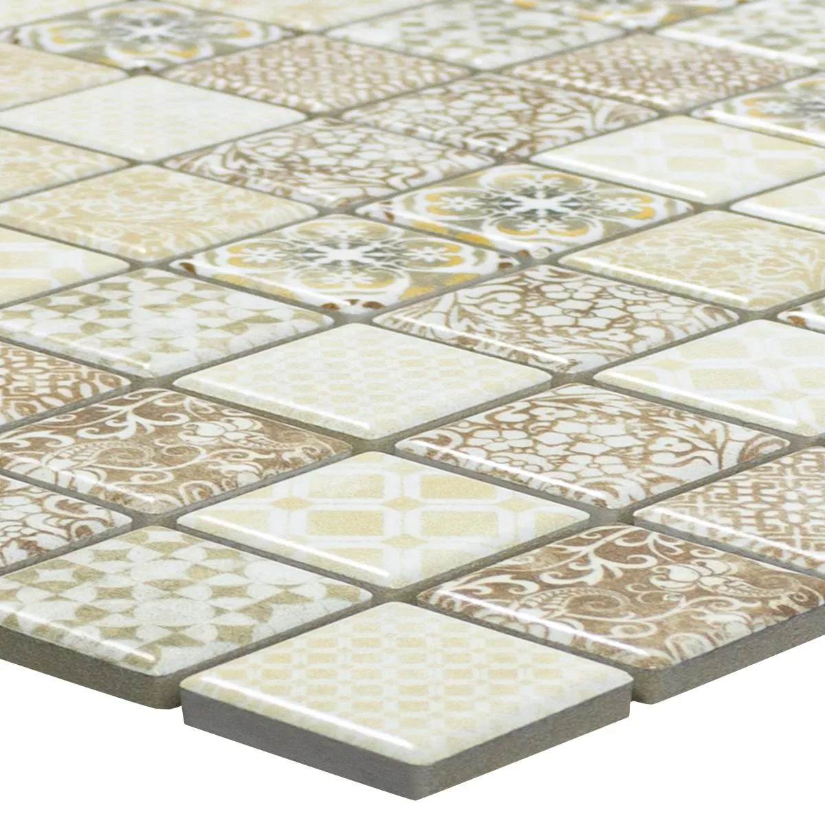 Keraaminen Mosaiikki Laatat Fiorenza Retro Optiikka Beige