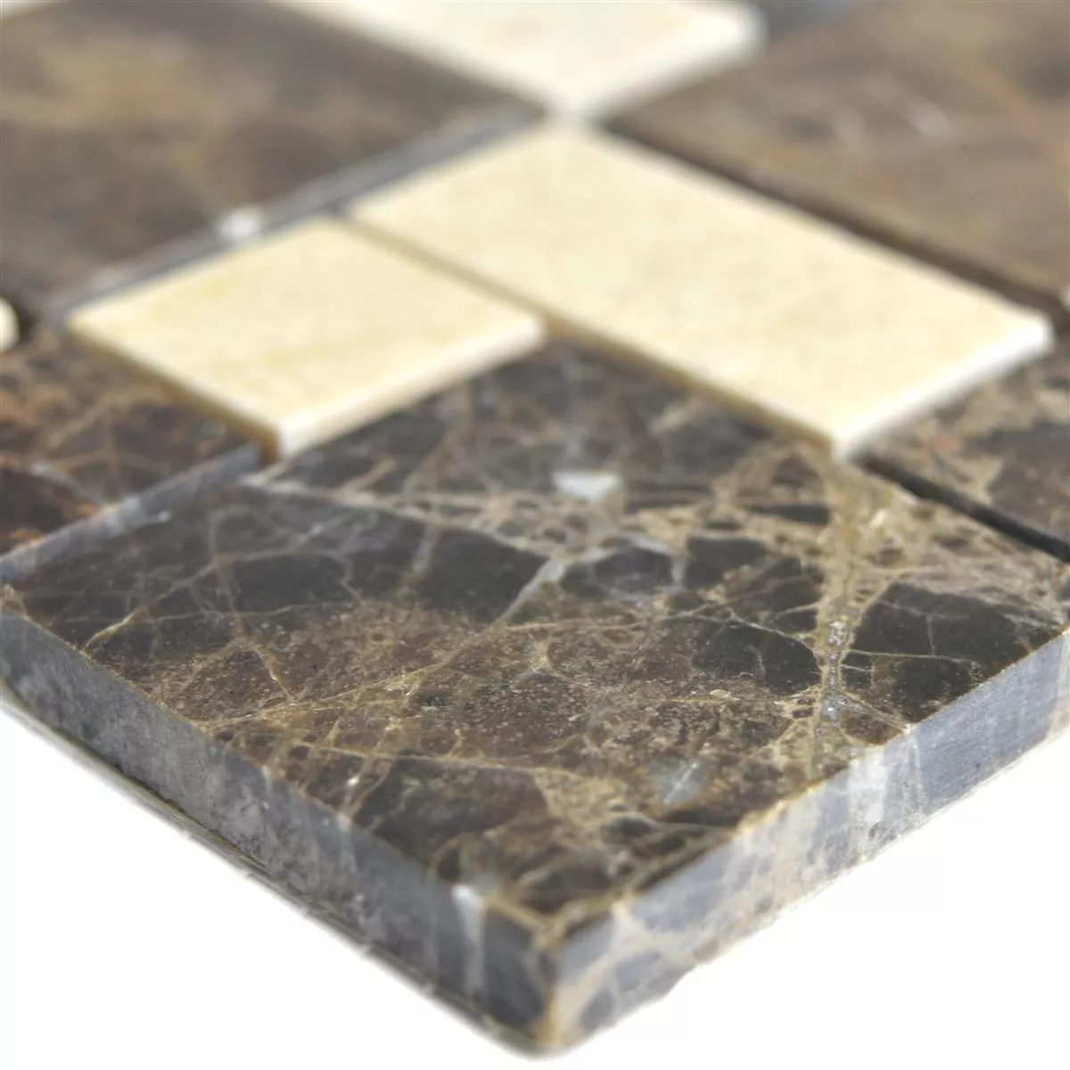 Marmori Luonnonkivi Mosaiikki Laatat Cordoba Emprador Dark Beige