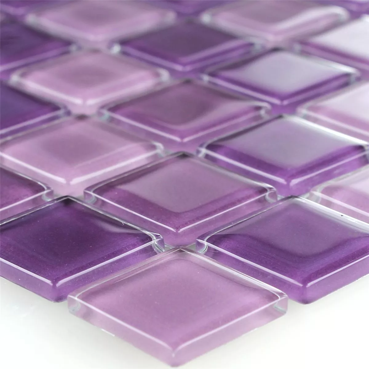 Lasimosaiikki Laatat Violetti Mix 25x25x4mm