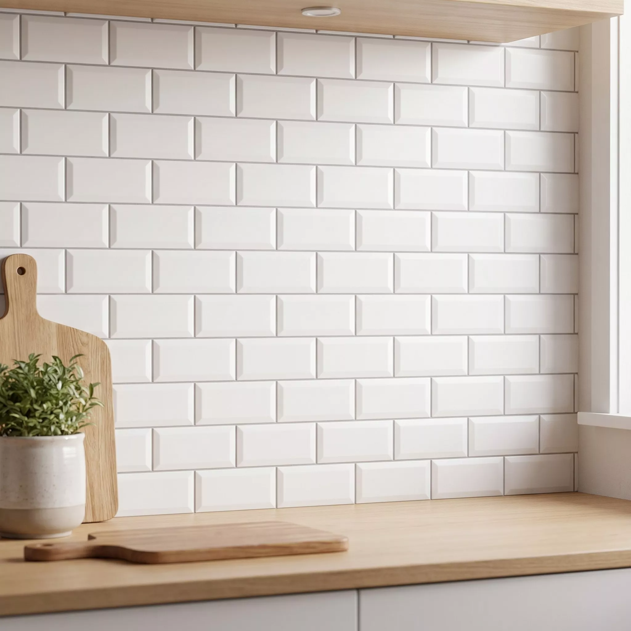 Metro laatta Valkoinen Himmeä 7,5x15 cm Fasetilla Pitcox Blanco
