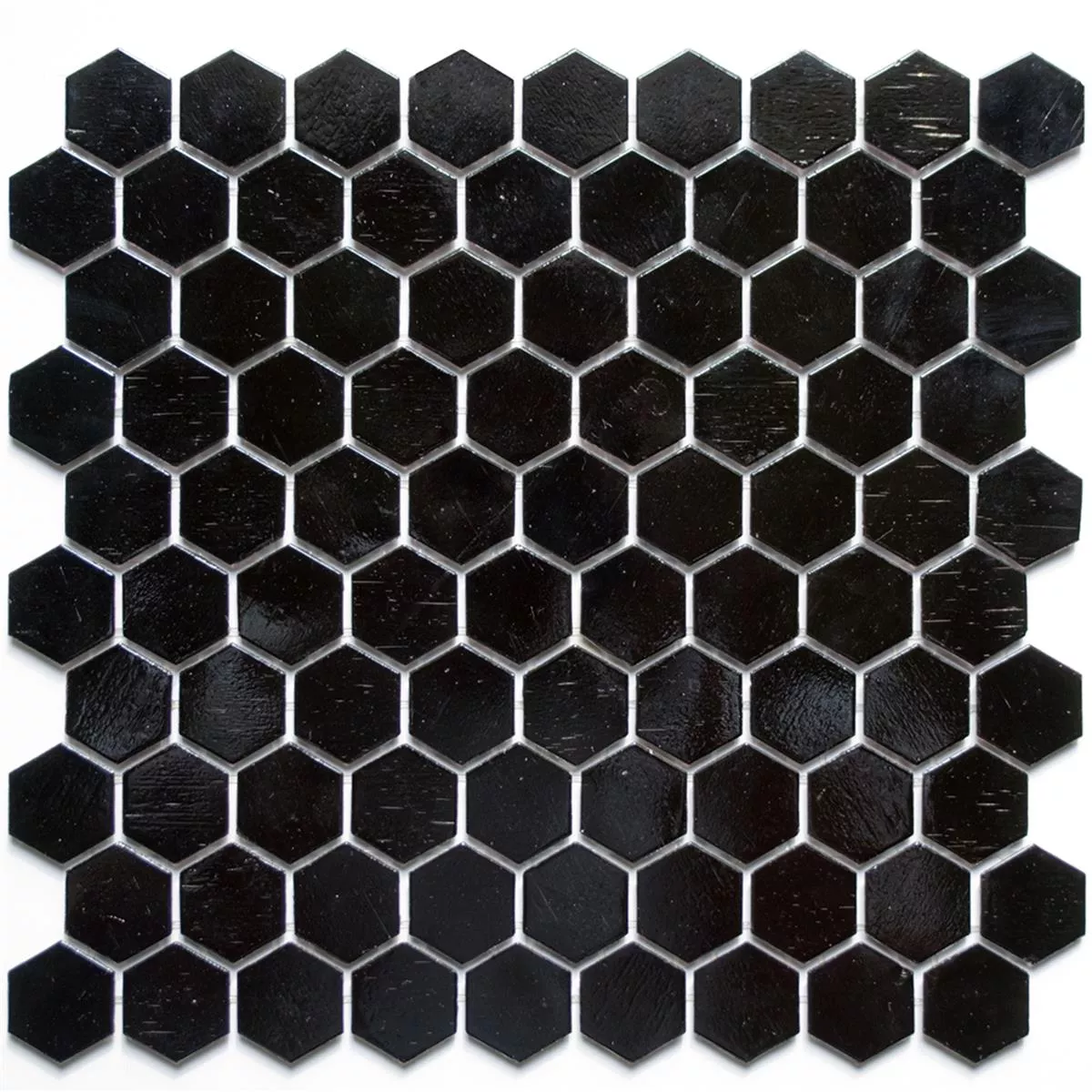 Lasimosaiikki Laatat Trend-Vi Hexagonal 208 Musta