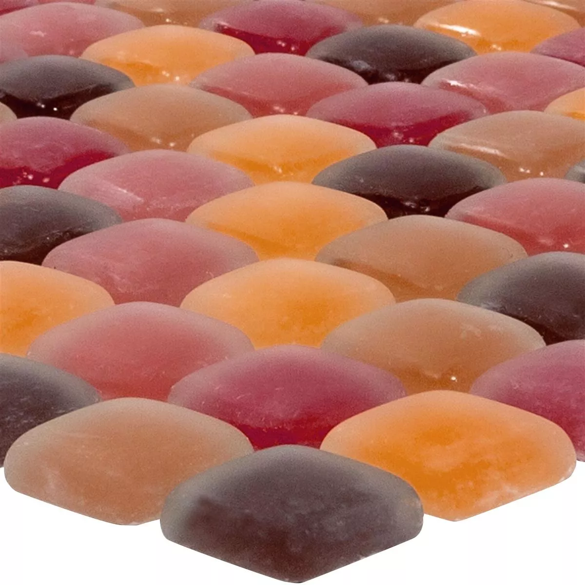 Lasimosaiikki Laatat Ponterio Frosted Punainen Mix Lasimosaiikki Laatat Ponterio Frosted Punainen Mix