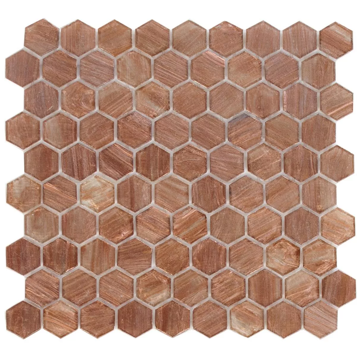 Lasimosaiikki Laatat Trend-Vi Hexagonal 222 Kupari- Ruskea Lasimosaiikki Laatat Trend-Vi Hexagonal 222 Kupari- Ruskea