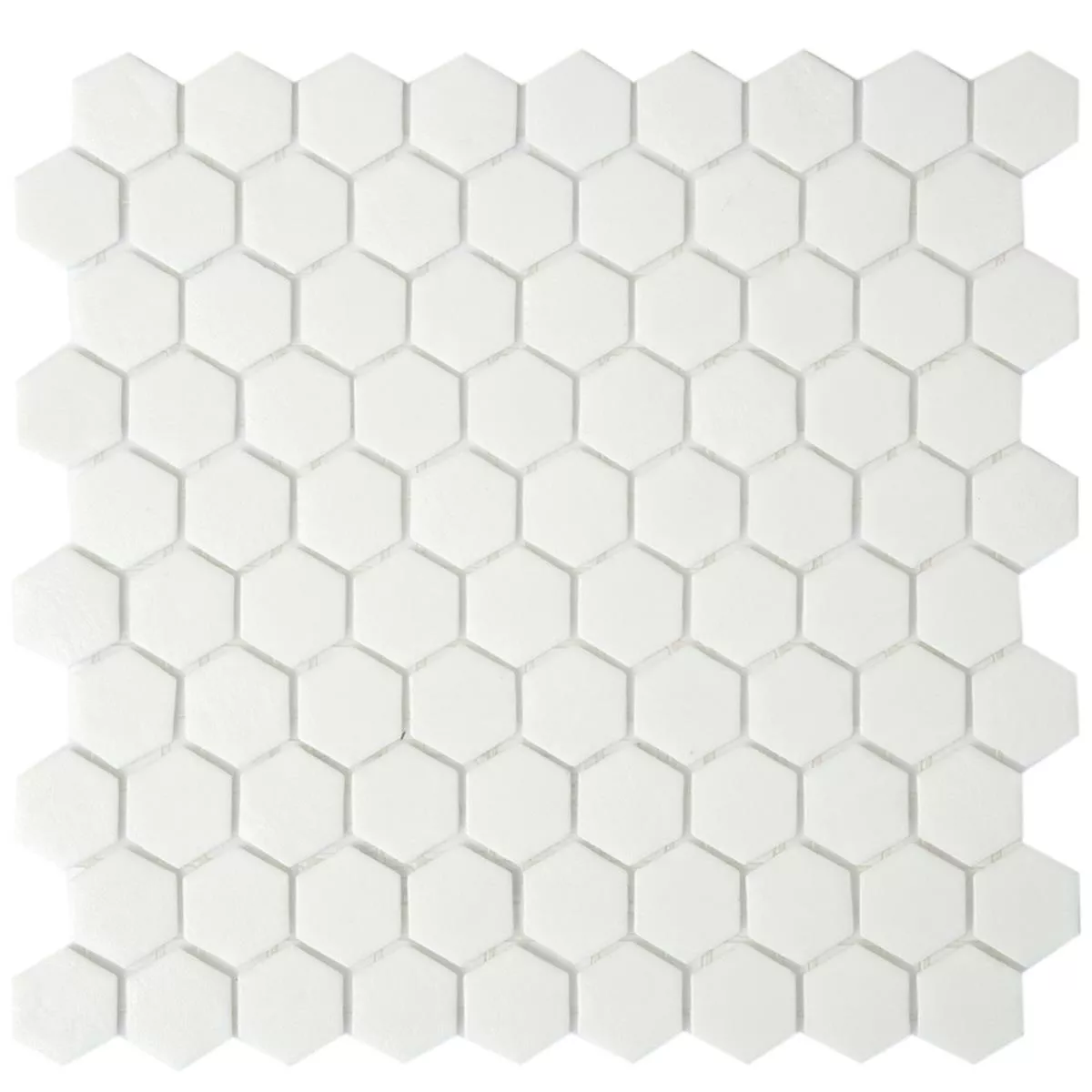 Lasimosaiikki Laatat Trend-Vi Hexagonal 160 Valkoinen