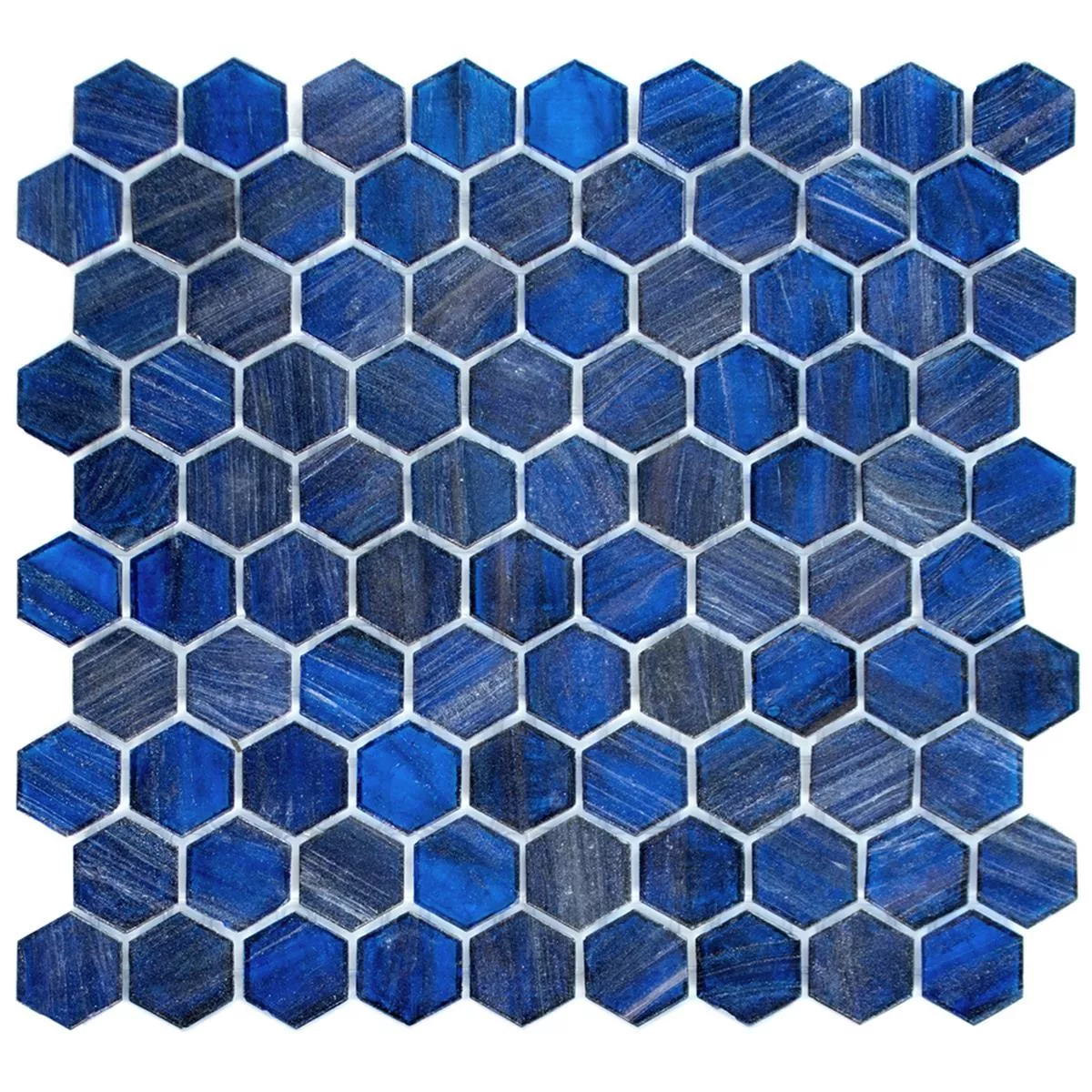 Lasimosaiikki Laatat Trend-Vi Hexagonal 239 Sininen