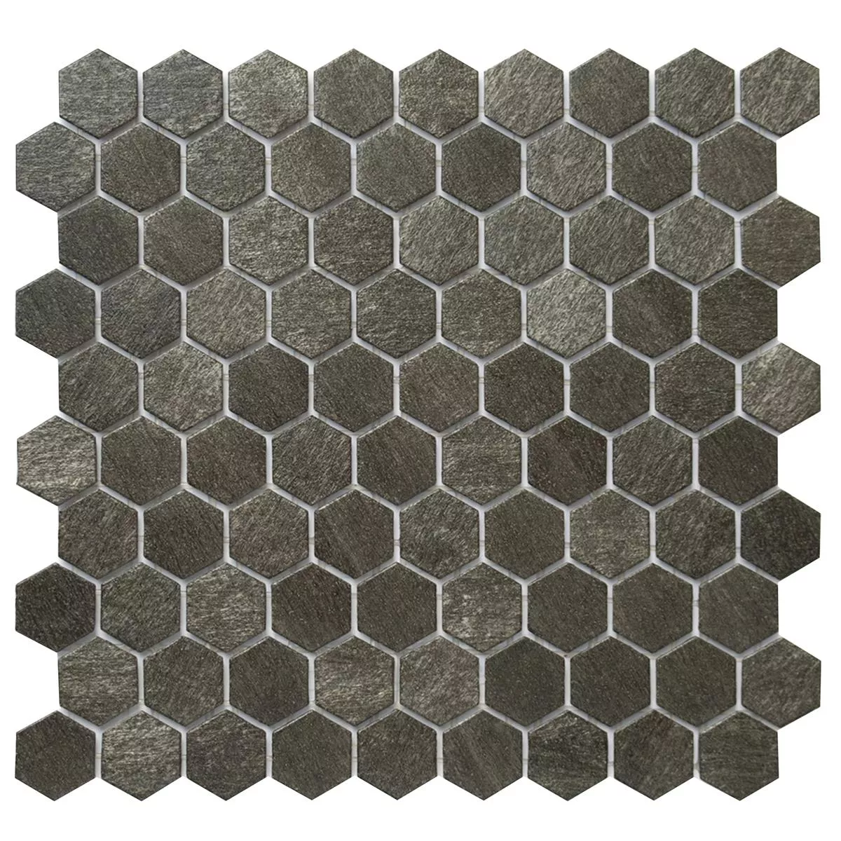 Lasimosaiikki Laatat Trend-Vi Hexagonal 2124 Tummanharmaa