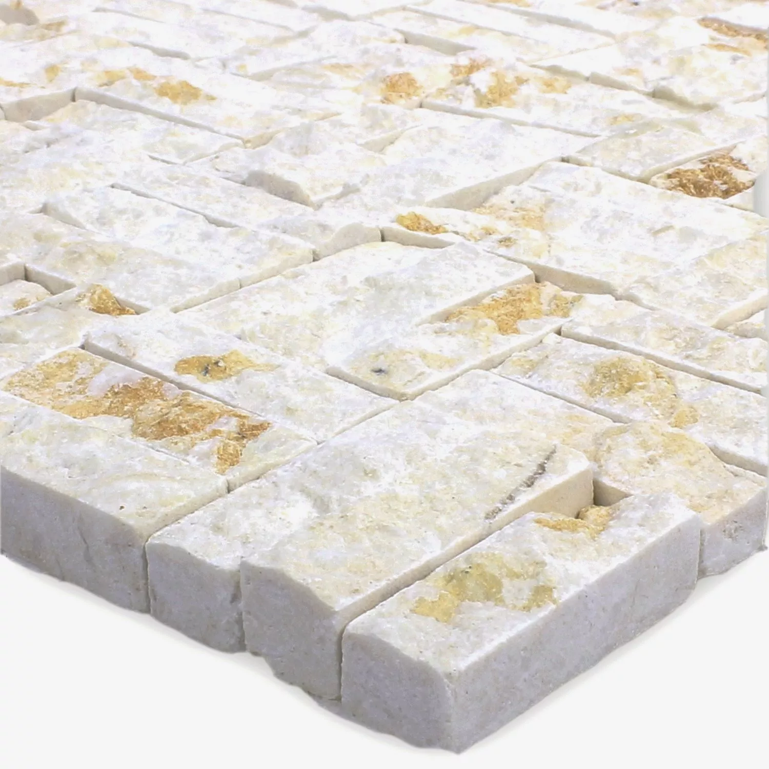 Mosaiikki Laatat Luonnonkivi Parkett Splitface 3D Beige