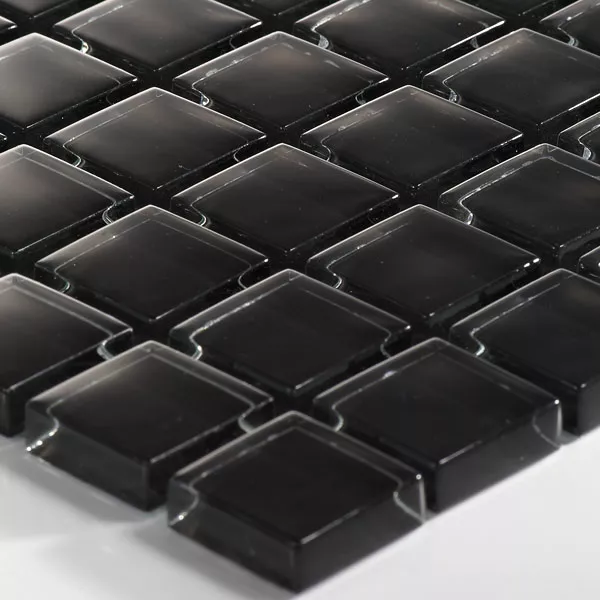 Lasimosaiikki Laatat Uni 23x23x8mm Musta