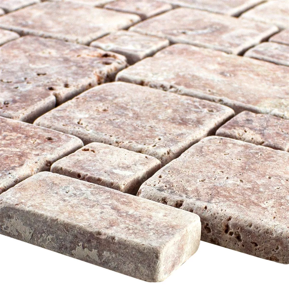 Luonnonkivi Travertiini Mosaiikki Laatat LaGrange Punainen Luonnonkivi Travertiini Mosaiikki Laatat LaGrange Punainen