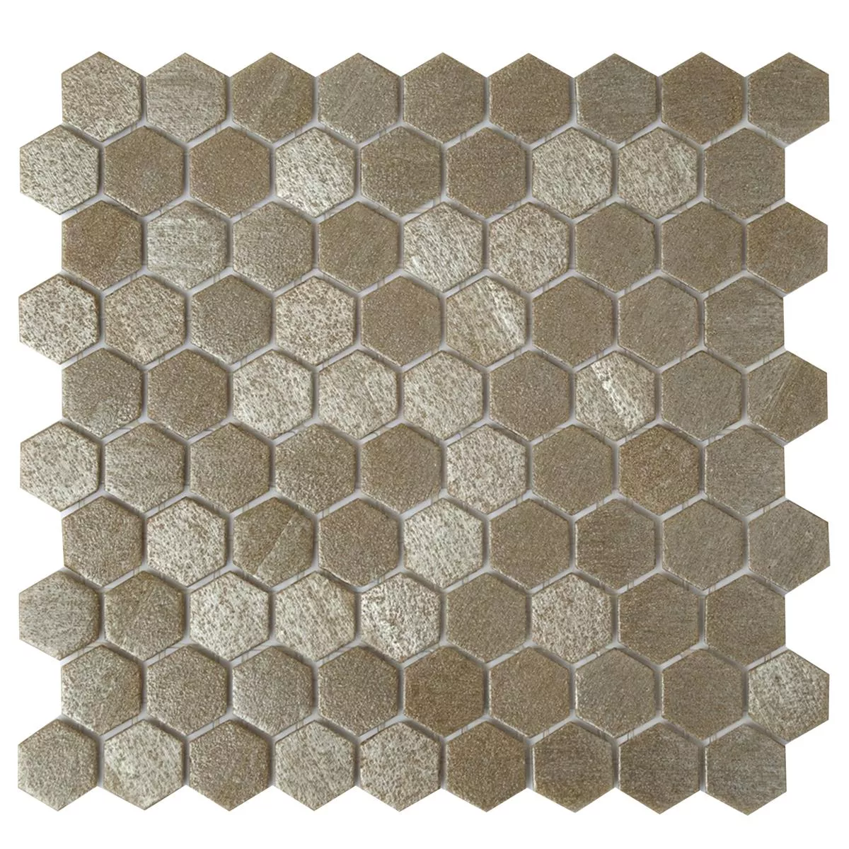 Lasimosaiikki Laatat Trend-Vi Hexagonal 2120 Vaalean Ruskea