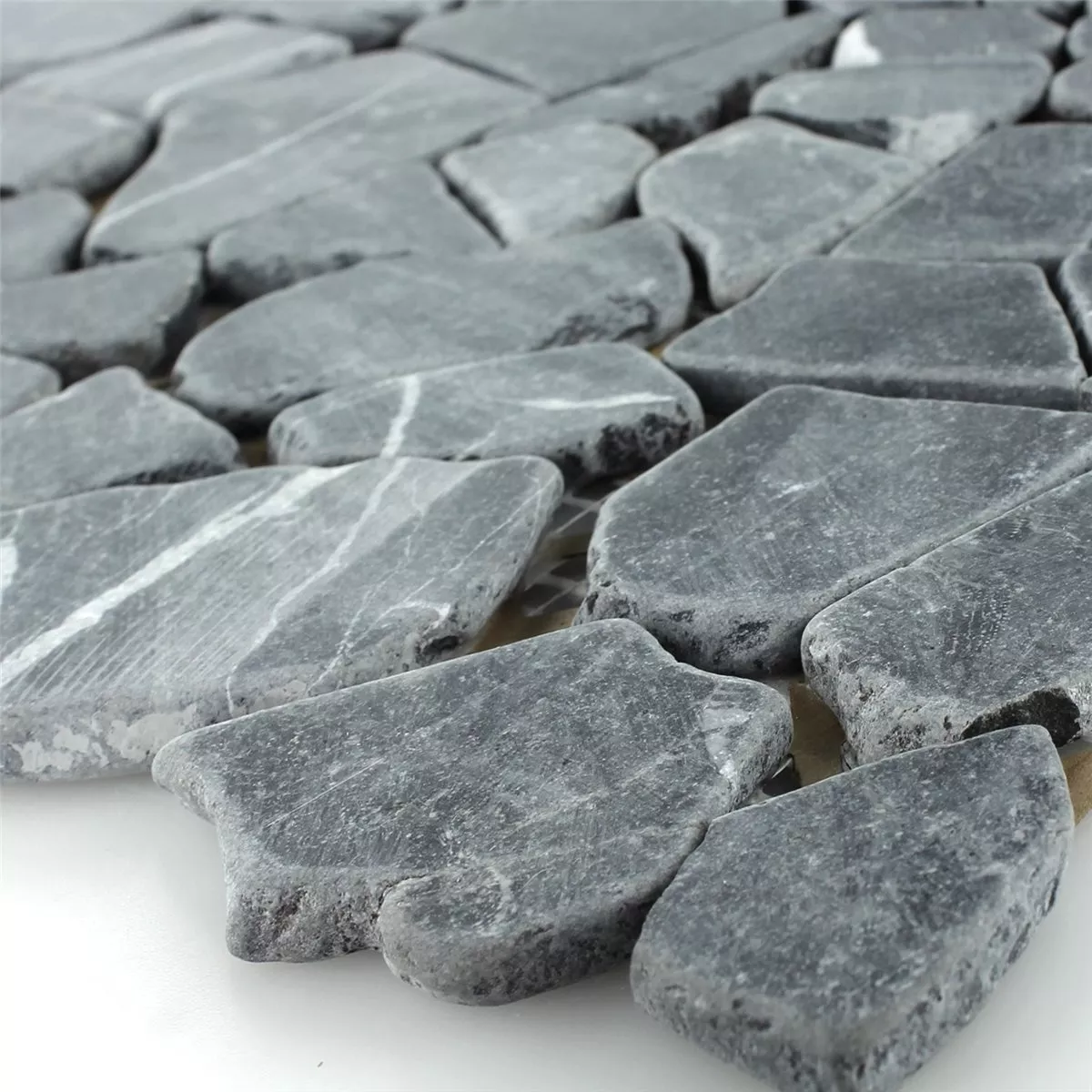 Mosaiikki Laatat Marmorimurtuma Nero Carrara