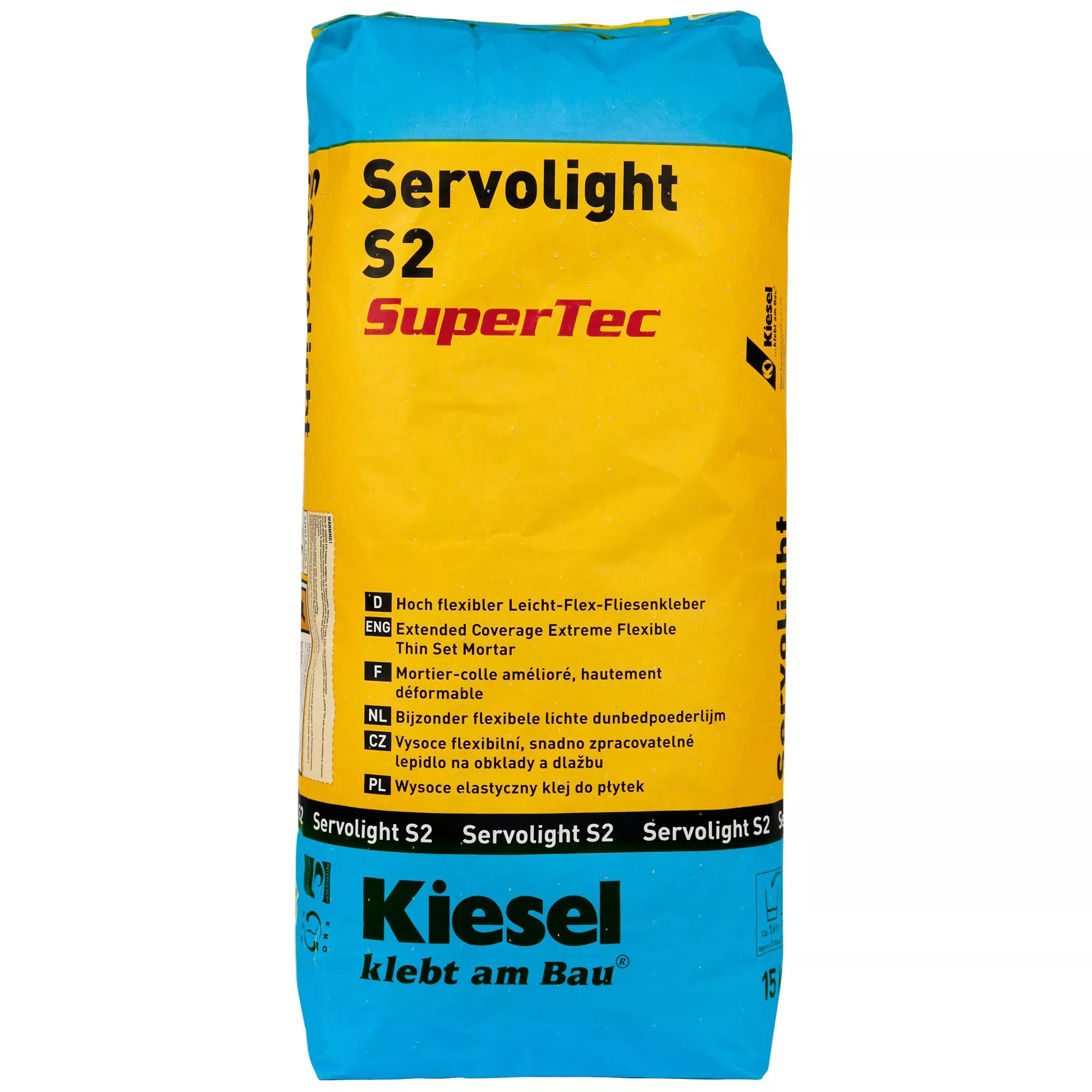Kiesel Servolight S2 SuperTec - Erittäin joustava kevyt joustava laattaliima (15KG) Kiesel Servolight S2 SuperTec - Erittäin joustava kevyt joustava laattaliima (15KG)