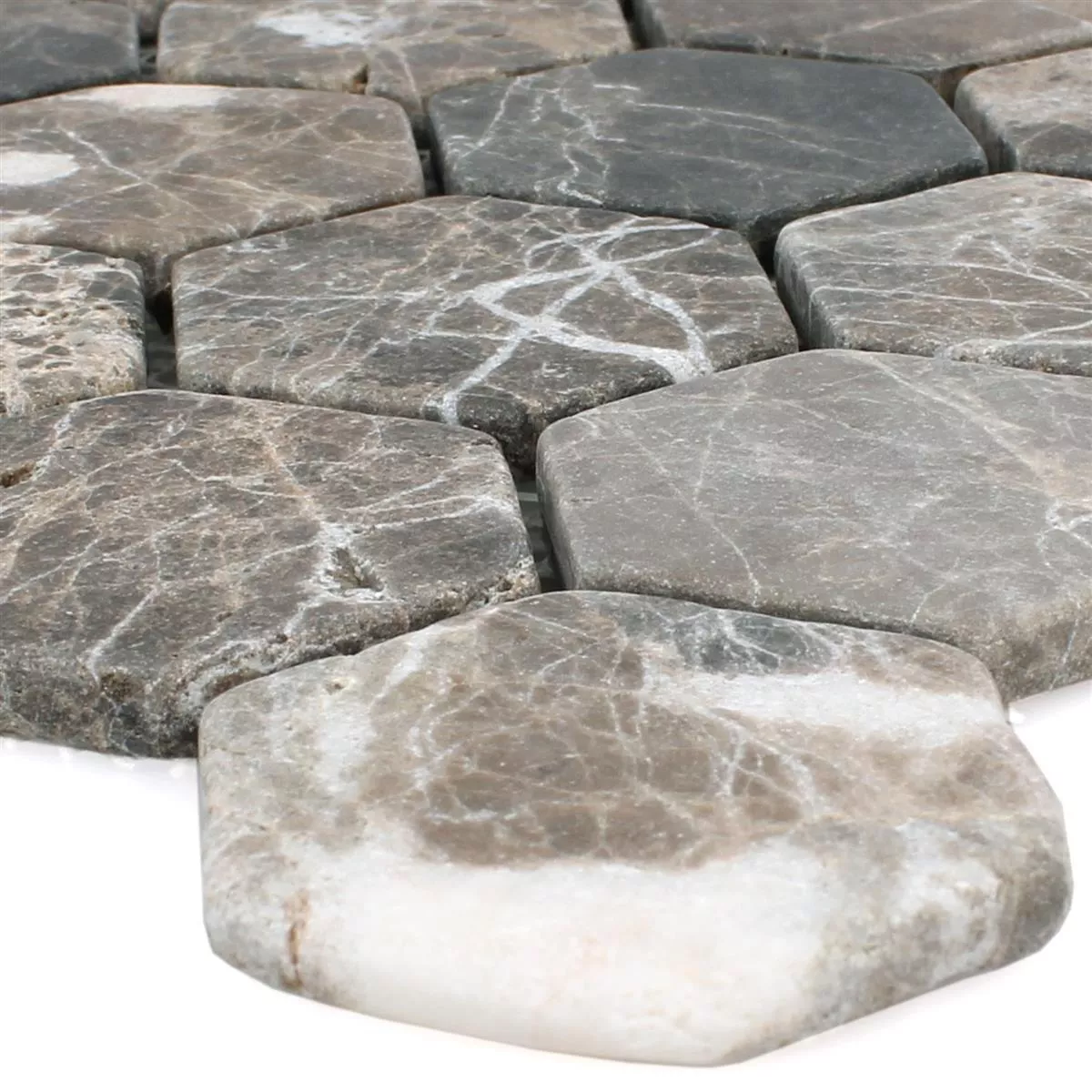 Mosaiikki Laatat Marmori Tarsus Kuusikulmio Emprador Mosaiikki Laatat Marmori Tarsus Kuusikulmio Emprador