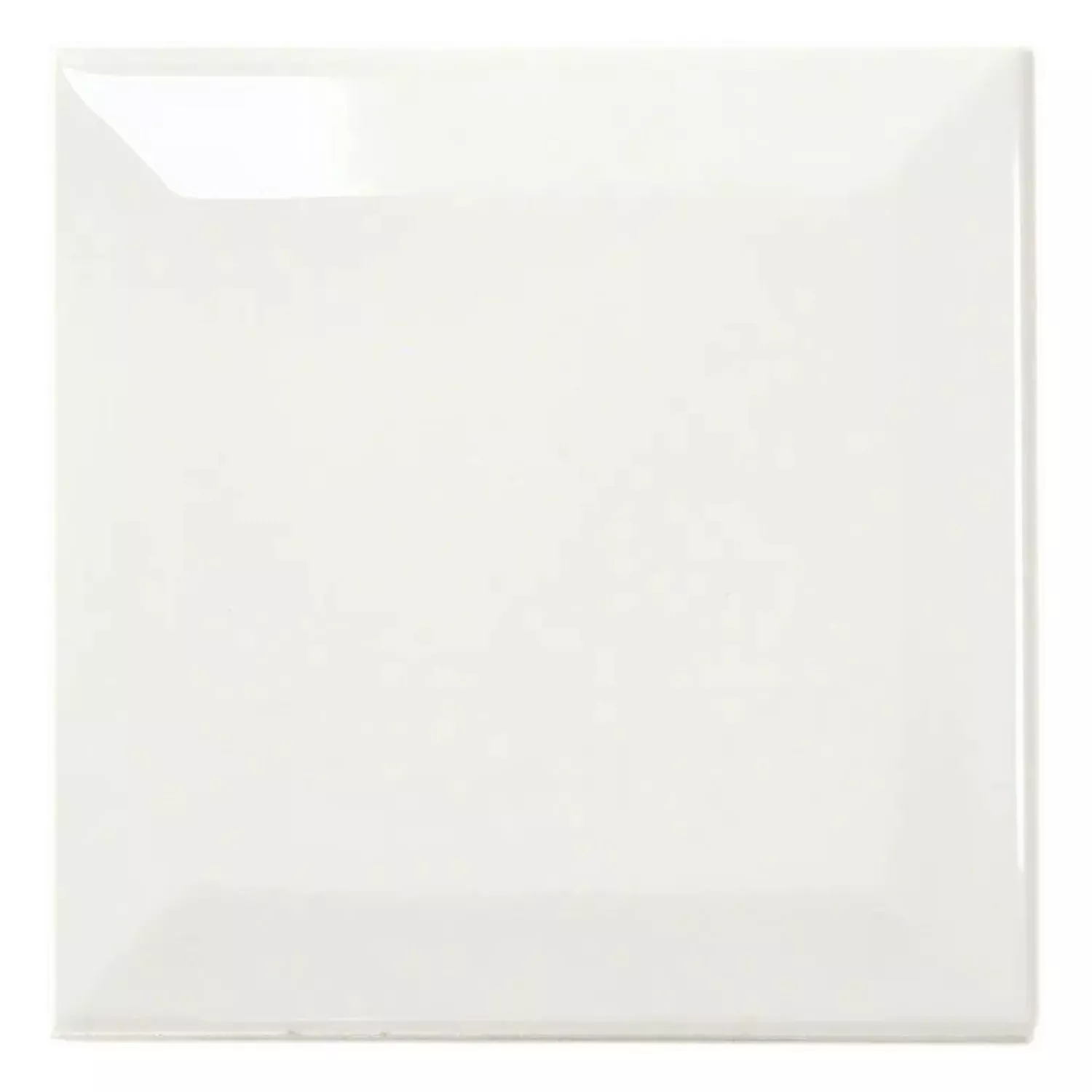 Metro laatta Valkoinen Kimaltelevaa 10x10 cm Fasetilla Catarina Blanco