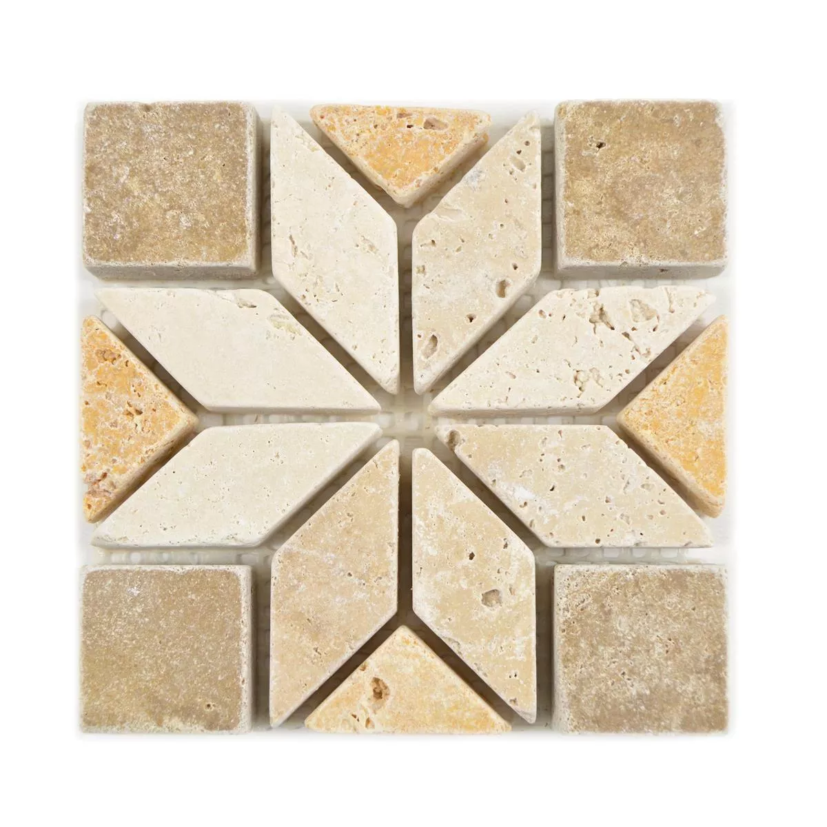 Luonnonkivi Rosone Drexel Ruskea Beige Kulta 10x10cm