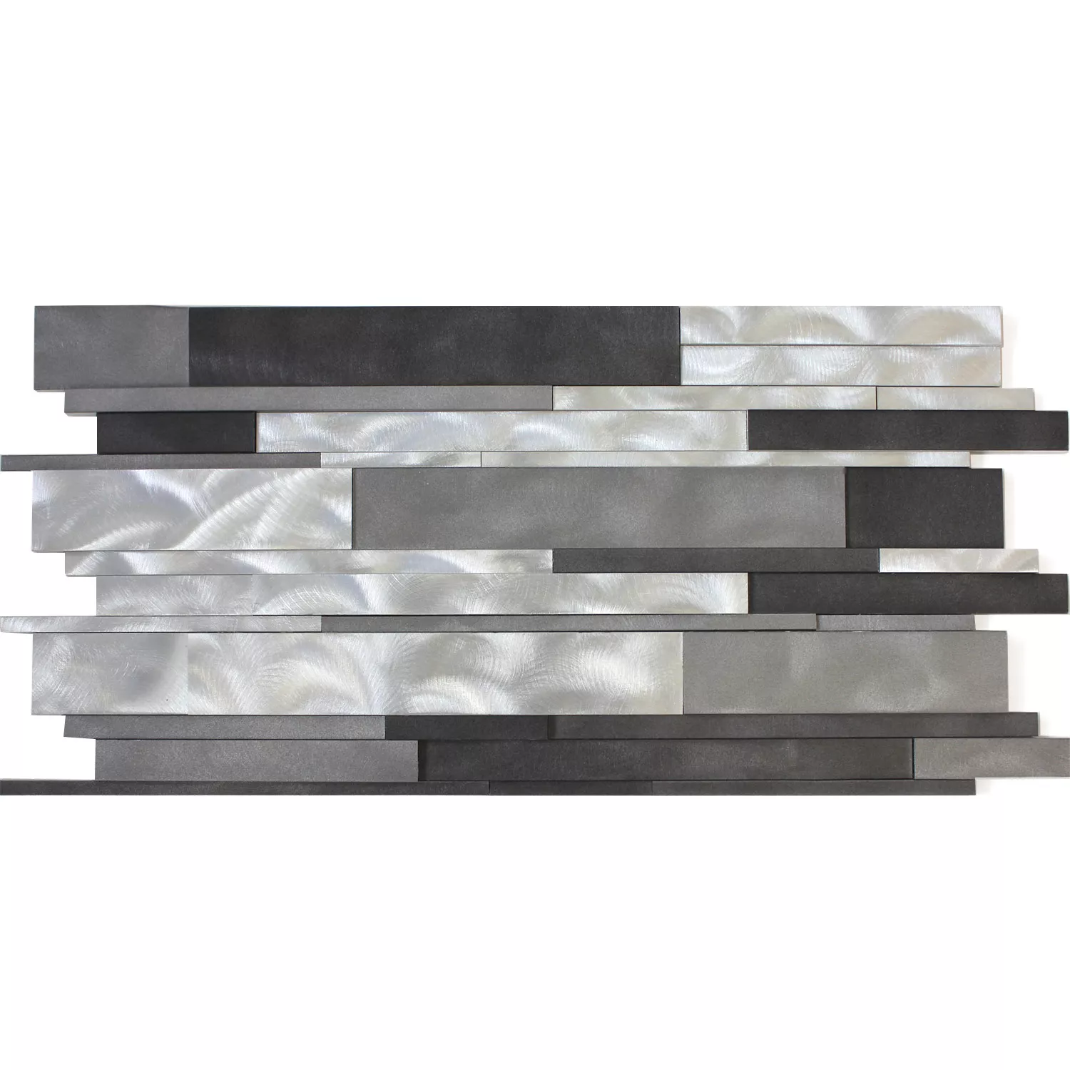 Mosaiikki Laatat Alumiini Talara Musta Hopea 300x600mm
