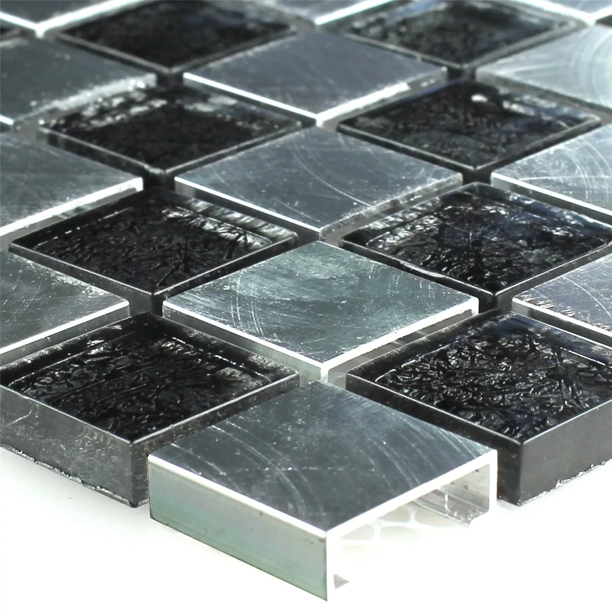 Mosaiikki Laatat Lasi Metalli Shakkilauta 25x25x8mm