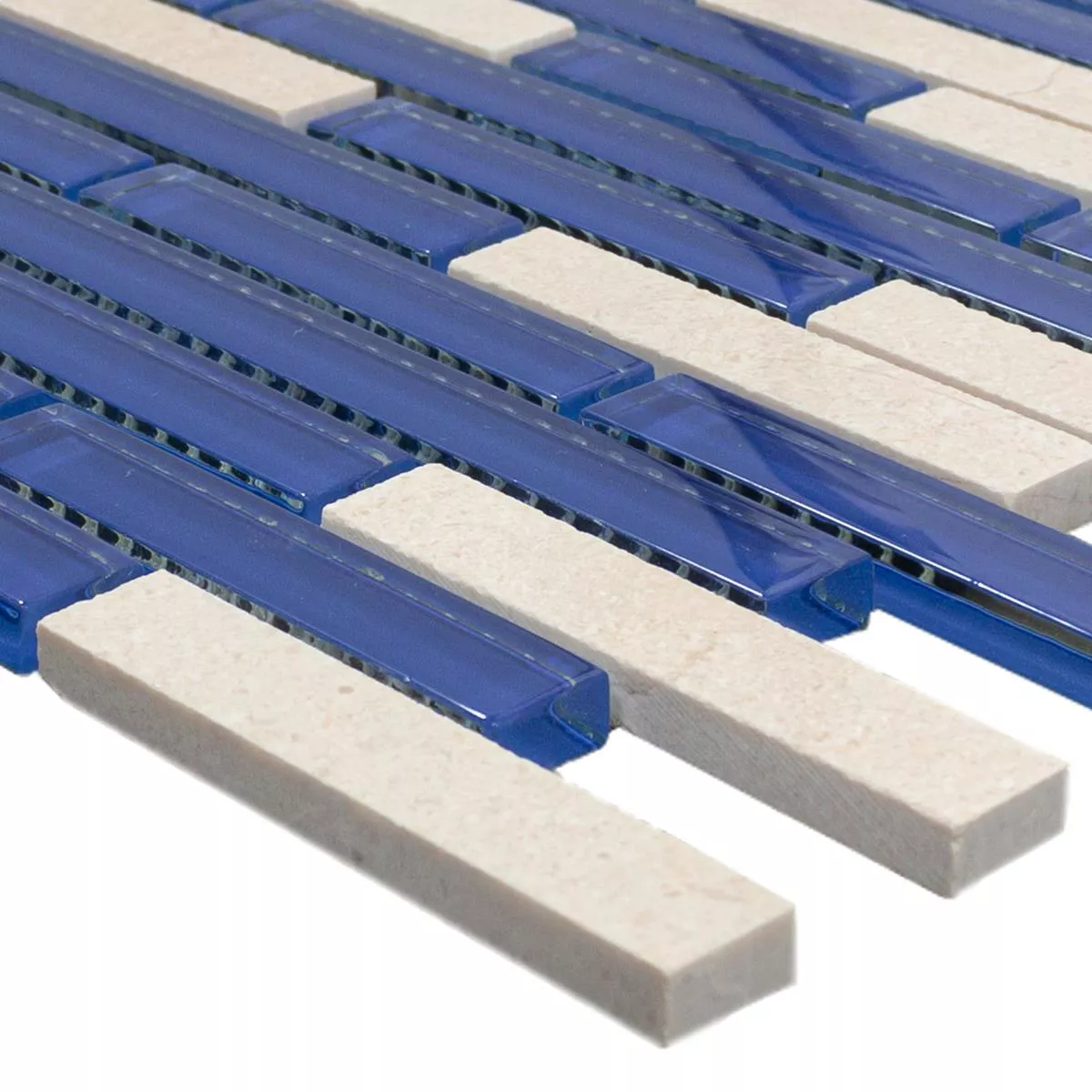 Luonnonkivi Lasi Mosaiikki Laatat Paloma Sininen Beige Luonnonkivi Lasi Mosaiikki Laatat Paloma Sininen Beige