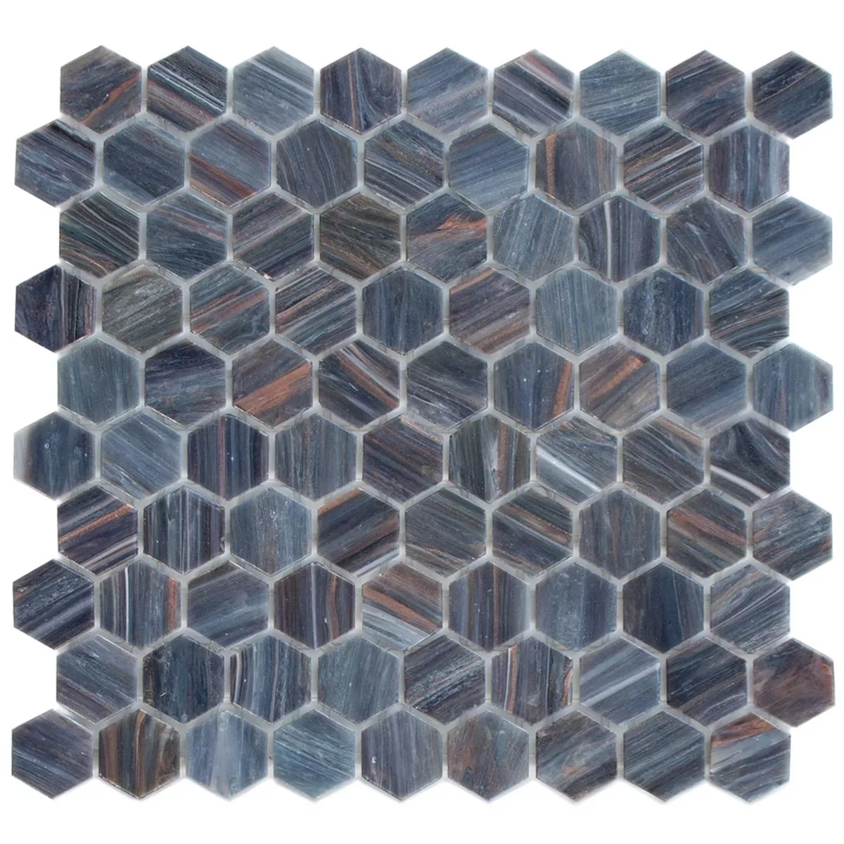 Lasimosaiikki Laatat Trend-Vi Hexagonal 218 Sininen