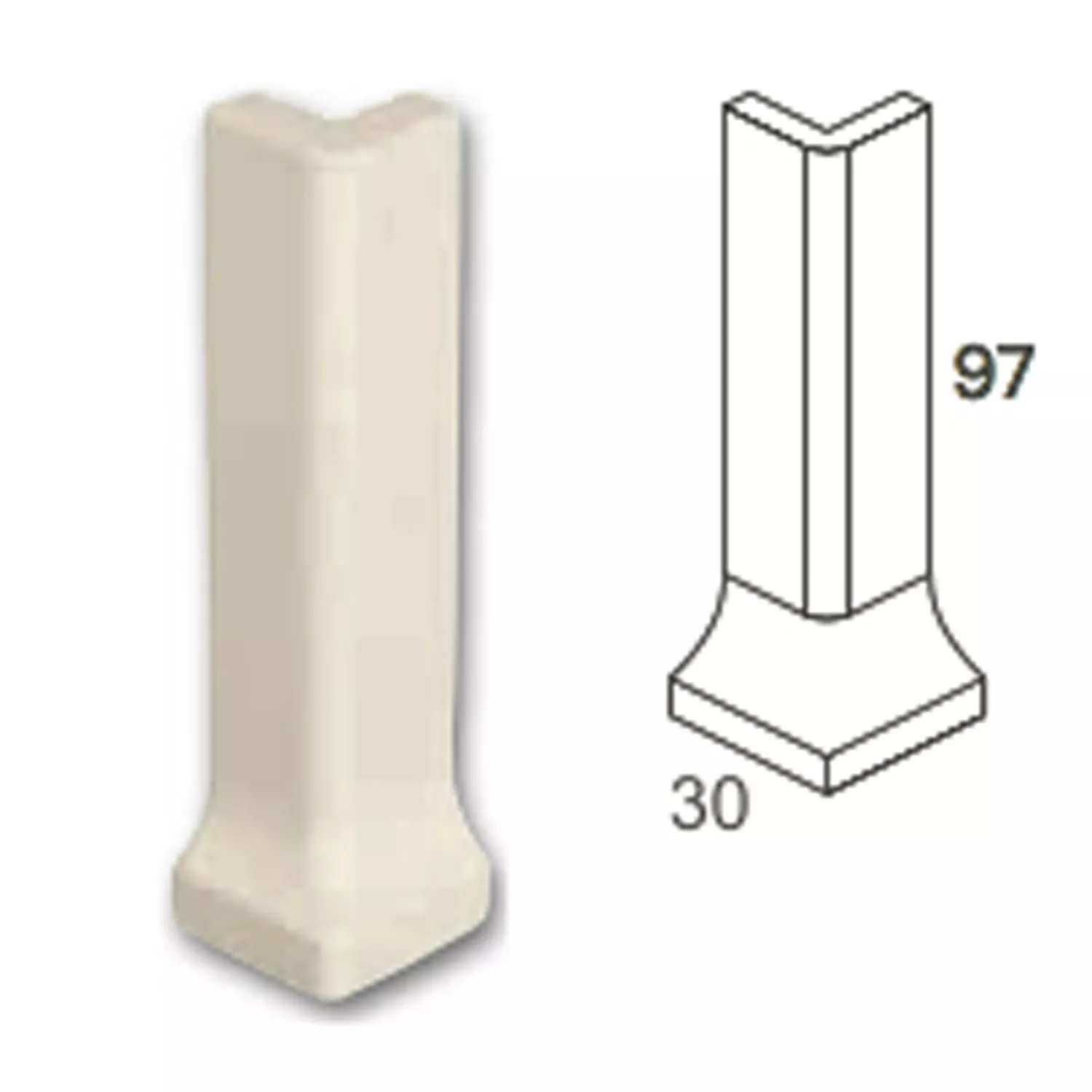 Ulkokulma Hienojakoisia Laatta Kerma 10x3cm