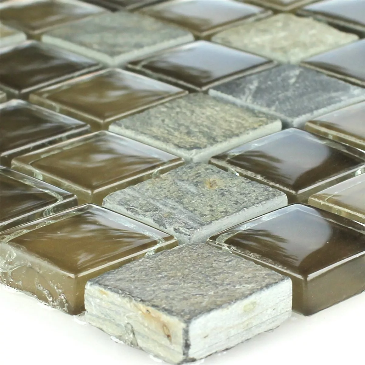 Mosaiikki Laatat Luonnonkivi Lasi Mocca