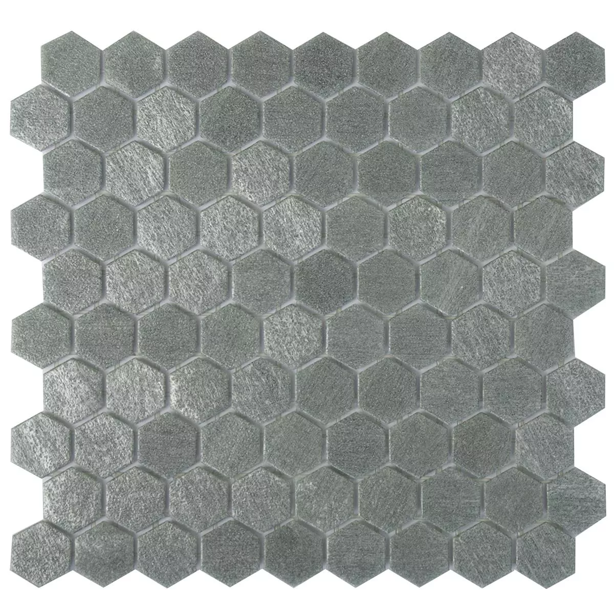 Lasimosaiikki Laatat Trend-Vi Hexagonal 2102 Vaalean Harmaa