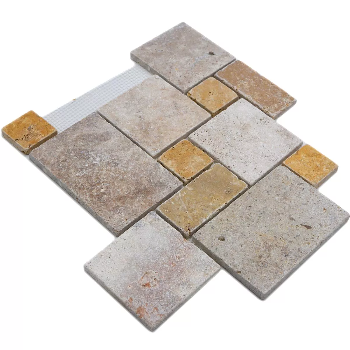 Travertiini Mosaiikki Laatta Rooman Yhdistys Ruskea Beige Travertiini Mosaiikki Laatta Rooman Yhdistys Ruskea Beige