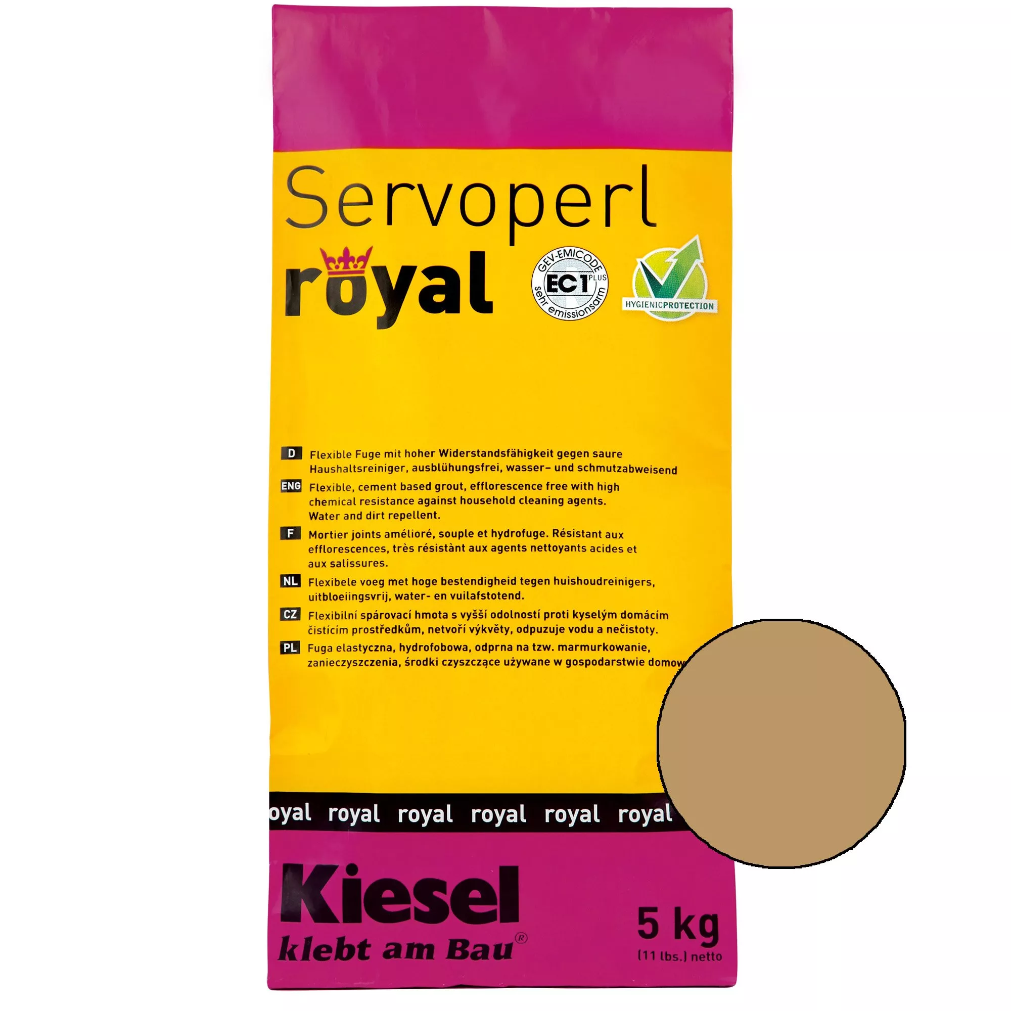 Kiesel Servoperl royal - saumaseos - 5 kg vaaleanruskea