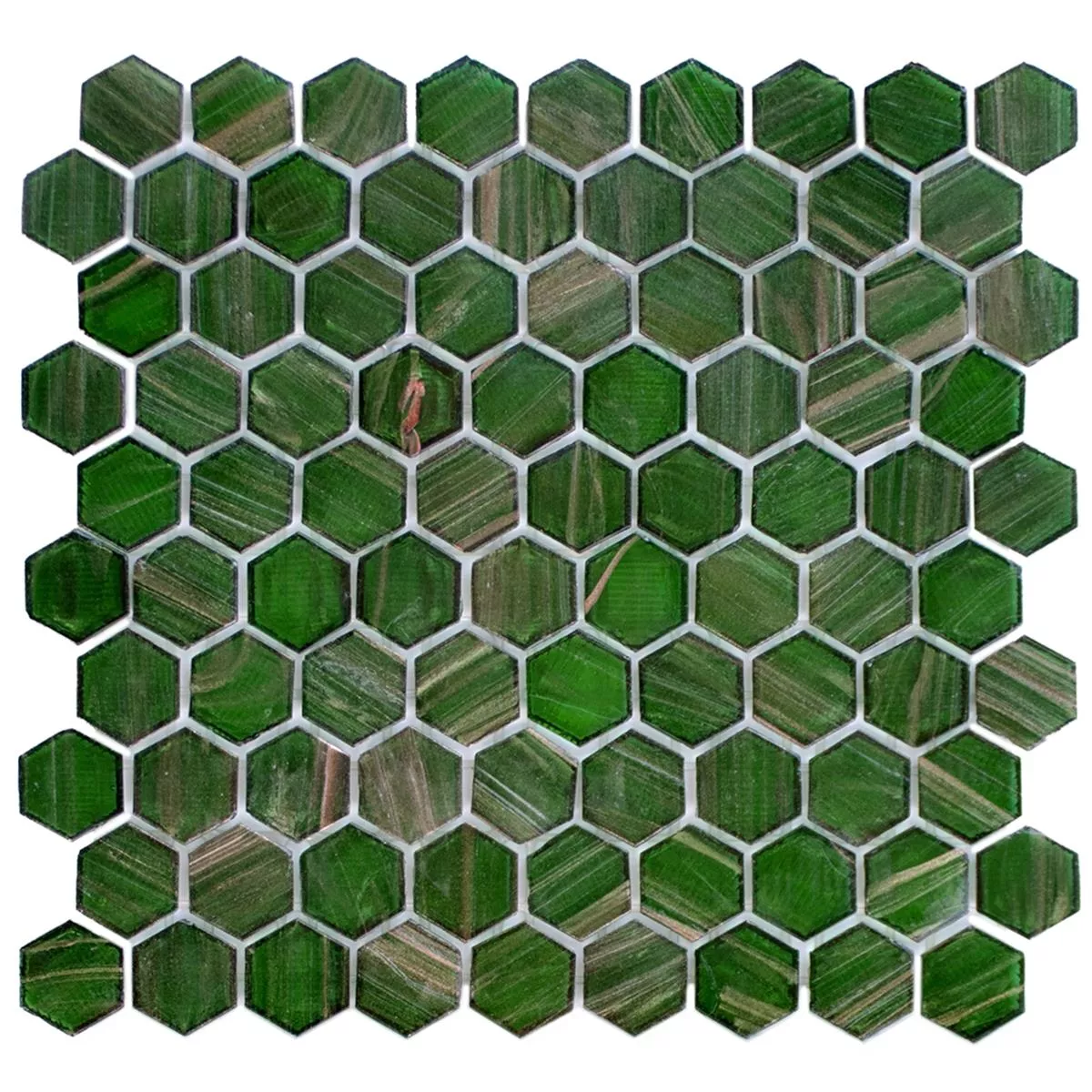 Lasimosaiikki Laatat Trend-Vi Hexagonal 236 Vihreä