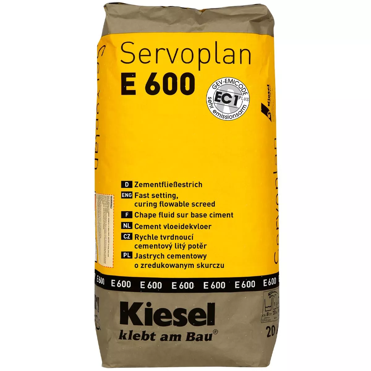 Sementti valuva tasoite Kiesel Servoplan E 600 20 kg