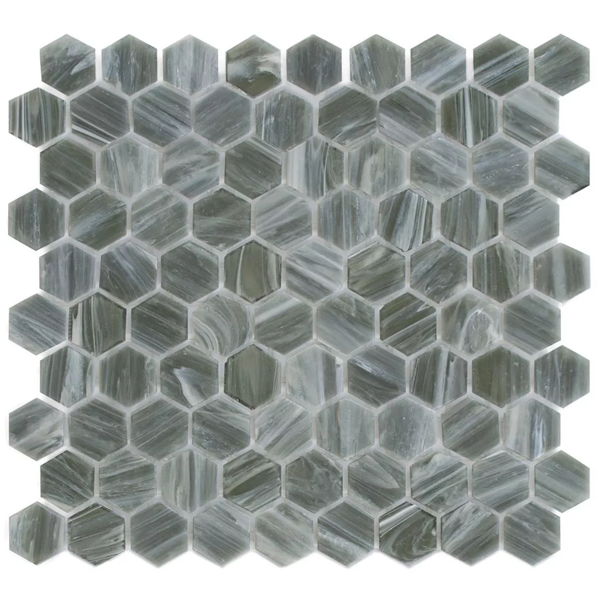 Lasimosaiikki Laatat Trend-Vi Hexagonal 216 Harmaa