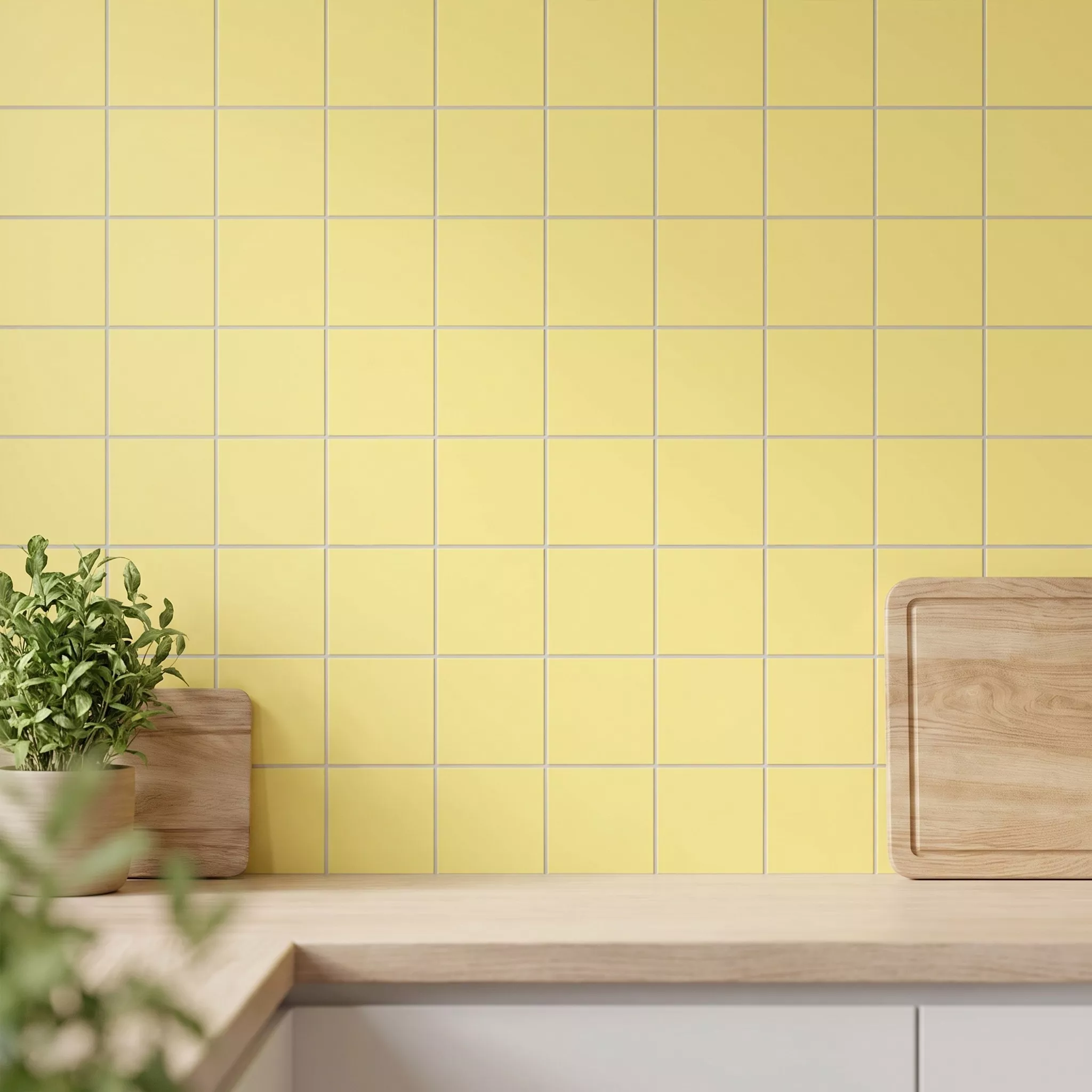 Metro laatta Keltainen Himmeä 15x15 cm Ilman Fasettia Miona Amarillo